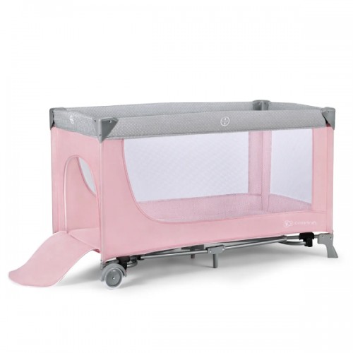 Ліжко-манеж з пеленатором Kinderkraft Leody 3 в 1, рожевий