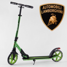 Самокат двоколісний Lamborghini LB - 3655, з амортизатором, підніжкою, колеса PU, 200 мм, зелений