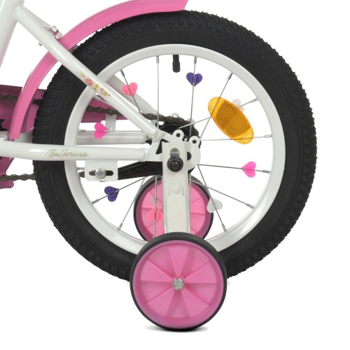 Велосипед двоколісний Profi Ballerina 14" SKD45 з наклейками, дзвіночком, Y1485, білий