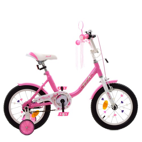 Велосипед двоколісний Profi Ballerina 16" SKD45 з ліхтариком, дзвіночком, Y1681, рожевий