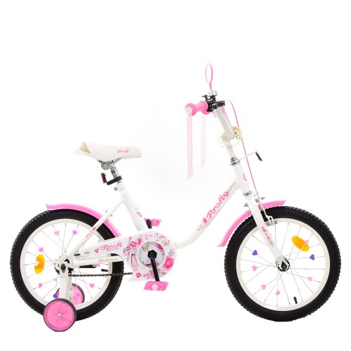 Велосипед двоколісний Profi Ballerina 16" SKD45 з ліхтариком, дзвіночком, Y1685, білий