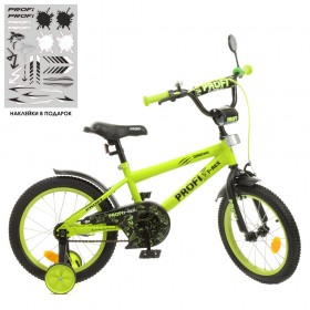 Велосипед двоколісний Profi Dino, SKD45 16 дюймів, Y1671, з дзвіночком, ліхтариком, зелений