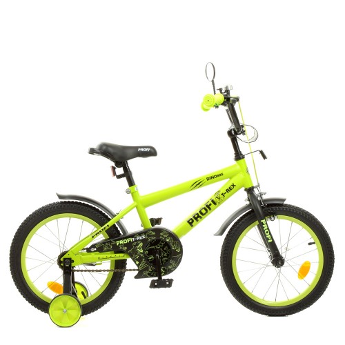 Велосипед двоколісний Profi Dino, SKD45 16 дюймів, Y1671, з дзвіночком, ліхтариком, зелений