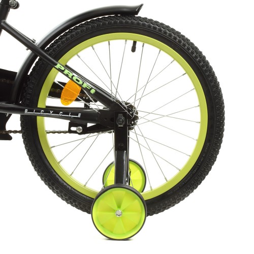 Велосипед двоколісний Profi Dino, SKD75 18 дюймів, з дзвіночком, ліхтариком, Y1871, чорно-зелений