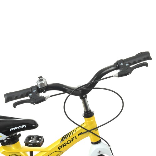 Велосипед детский двухколесный Profi Hunter, 14 дюймов, магниевая рама, алюминиевый обод, сборка 85%, со звоночком, желтый