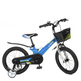 Велосипед дитячий двоколісний LANQ Hunter, 14 дюймів, магнієва рама, з кошиком, блакитний