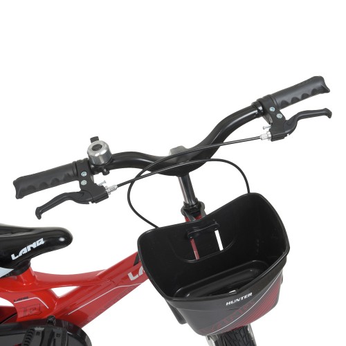 Велосипед дитячий двоколісний LANQ Hunter, 14 дюймів, магнієва рама, з кошиком, червоний
