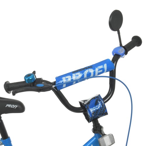 Велосипед двухколесный Profi Original boy 12" SKD75, с фонариком, зеркалом, Y2044, синій