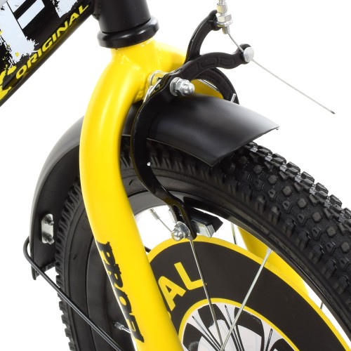 Велосипед двоколісний Profi Original boy 16" SKD75 з наклейками, дзеркалом, Y1643, чорно-жовтий