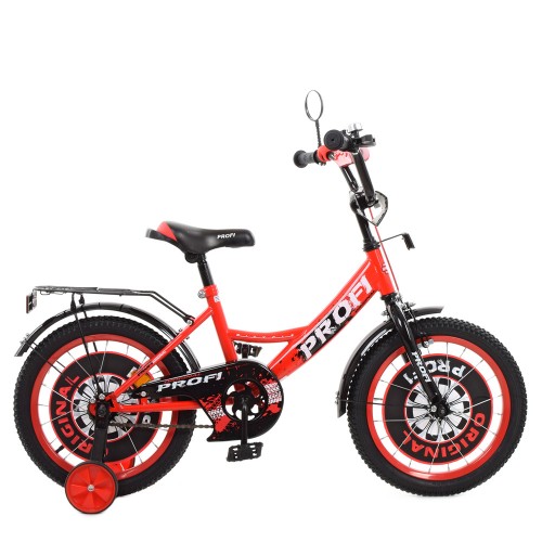 Велосипед двоколісний Profi Original boy 16" SKD75 з наклейками, дзеркалом, Y1646, червоний