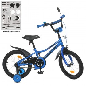Велосипед дитячий двоколісний Profi Prime, 16 дюймів, з дзвіночком, ліхтариком, дзеркалом, збірка 75%, синій