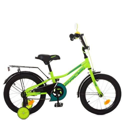 Велосипед дитячий двоколісний Profi Prime, 16 дюймів, з дзвіночком, ліхтариком, дзеркалом, салатовий
