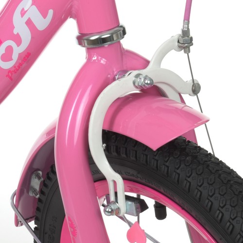 Велосипед дитячий двоколісний Profi Princess, 12 дюймів, з дзвіночком, ліхтариком, дзеркалом, для дівчинки, рожевий