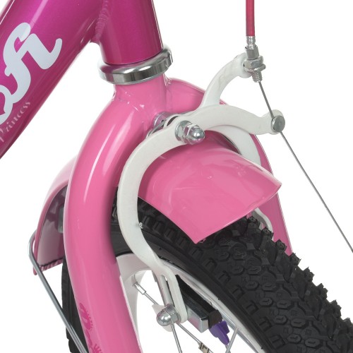 Велосипед дитячий двоколісний Profi Princess, 14 дюймів, з дзвіночком, ліхтариком, дзеркалом, для дівчинки, фуксія