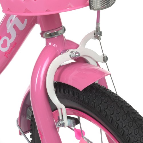 Велосипед дитячий двоколісний Profi Princess, 14 дюймів, з кошиком, для дівчинки, збірка 75%, рожевий
