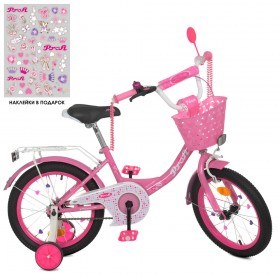 Велосипед дитячий двоколісний Profi Princess, 16 дюймів, з кошиком, для дівчинки, збірка 75%, рожевий