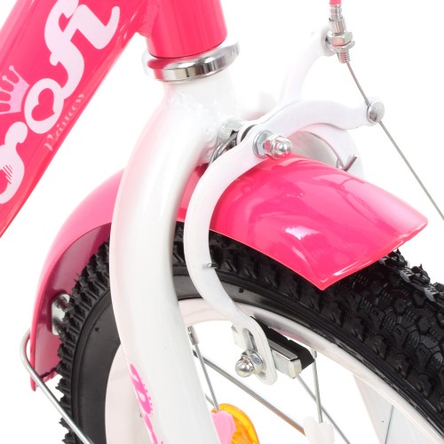 Велосипед дитячий двоколісний Profi Princess, 18 дюймів, з дзвіночком, ліхтариком, дзеркалом, для дівчинки, малиновий