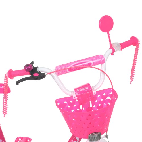 Велосипед дитячий двоколісний Profi Princess, 20 дюймів, з кошиком, для дівчинки, збірка 75%, малиновый