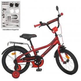 Велосипед двоколісний Profi Speed racer 16" SKD45, з дзвіночком, ліхтариком, від 4 років, Y12311, червоний