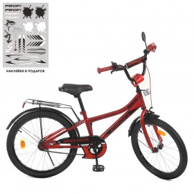 Велосипед двоколісний Profi Speed racer 20" SKD45, з підніжкою, ліхтариком, від 6 років, Y12311, червоний