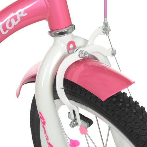 Велосипед двоколісний Profi Star, 20 дюймів, з дзвіночком, з китицями на кермі, рожевий