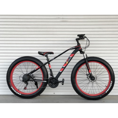 Спортивний велосипед Toprider Фетбайк 720, сталева рама 17", перемикач Shimano, колеса 26 дюймів, червоний
