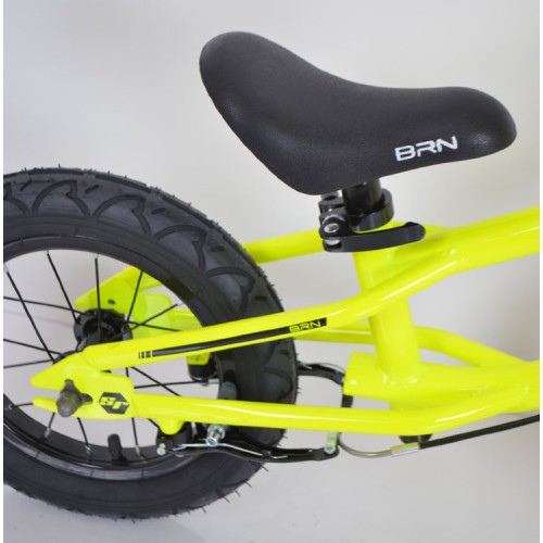Біговел - велобіг (BRN) B-2, 12 дюймів, Air wheels, з ручними гальмами, жовтий