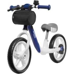 Біговел Lionelo Arie, колеса піногума 12", з сумкою, дзвоником, ручним гальмом, синій