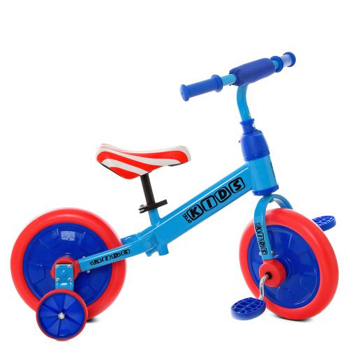Біговел-велосипед PROFI KIDS 2в1 з педалями М 5453 синій