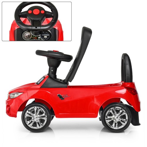 Каталка - толокар Bambi, машинка M3147B (MP3), підсвічування фар, з багажником, червона