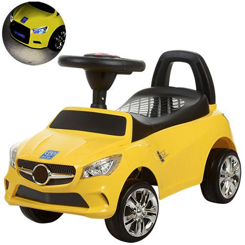 Каталка - толокар Bambi, машинка M3147С (MP3), підсвічування фар, з багажником, жовта