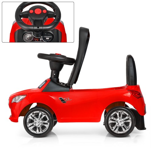 Каталка - толокар Bambi, машинка M3147С (MP3), підсвічування фар, з багажником, червона