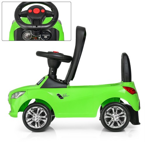 Каталка - толокар Bambi, машинка M3147С (MP3), підсвічування фар, з багажником, зелена