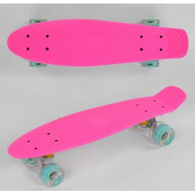 Пенниборд Best Board (Penny Board) 1070 розовый со светящимися колесами