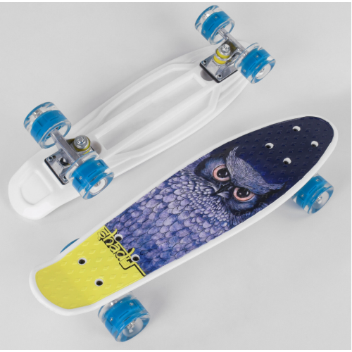 Пенні борд (Penny Board, скейт) Best Board S-29855, колеса з підсвіткою, білий