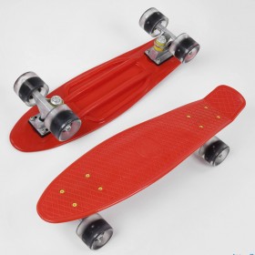 Пенниборд Best Board (Penny Board) 8181 красный со светящимися колесами
