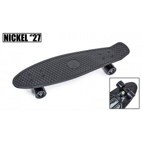 Пенні борд Nickel - подовжений, 27 дюймів (Penny Board) чорний з чорними колесами