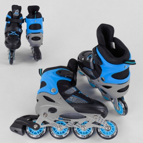 Розсувні роликові ковзани (Ролики) Best Roller 20045-S (розмір 30-33, S) колеса PVC, підсвітка, чорно-сині