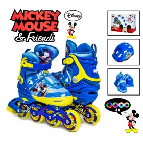 Розсувні роликові ковзани Disney Mickey Mouse 29-33, сині (шолом і захист в комплекті)