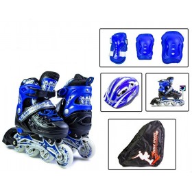 Розсувні роликові ковзани Scale Sport 29-33, сині (шолом і захист в комплекті)