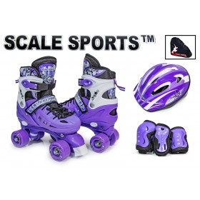 Комплект Scale Sport ролики-квади, захист і шолом (розмір 29-33), фіолетовий