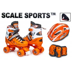 Комплект Scale Sport ролики-квади, захист і шолом (розмір 34-37), помаранчевий