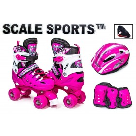 Комплект Scale Sport ролики-квади, захист і шолом (розмір 29-33), рожевий