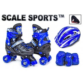 Комплект Scale Sport ролики-квади, захист і шолом (розмір 34-37), синій