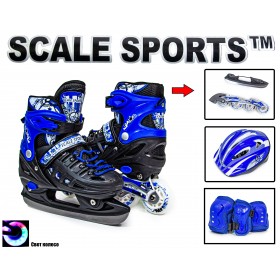 Комплект Scale Sport ролики-ковзани 2в1, захист і шолом (розмір 29-33), синій