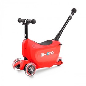 Триколісний самокат MICRO Mini2go Deluxe Plus з багажником, червоний