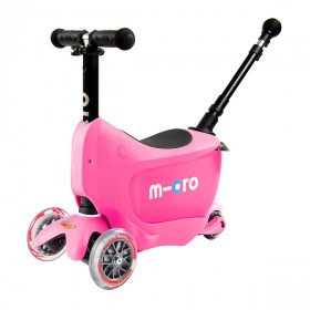 Триколісний самокат MICRO Mini2go Deluxe Plus з багажником, рожевий