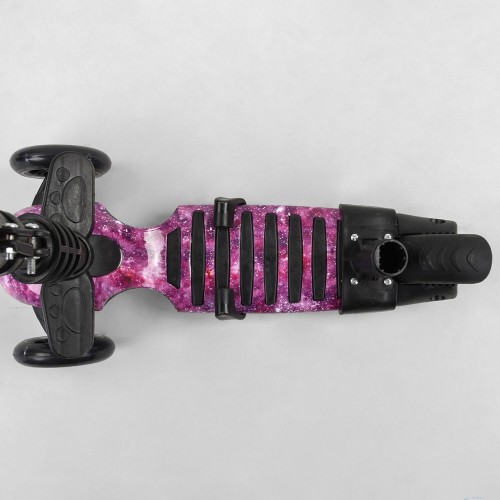 Cамокат триколісний Best Scooter Print 5 в 1, з бортиком, колесами, що світяться, S5099, рожевий