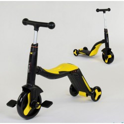 Самокат - біговел - велосипед Best Scooter JT 3 в 1, трансформер, з підсвіткою, 8 мелодій, жовтий