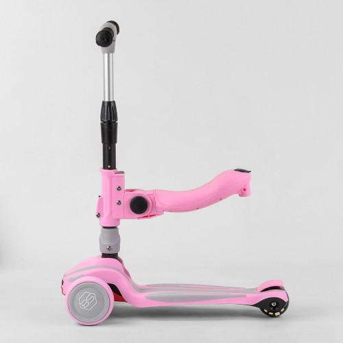 Самокат-біговел Best Scooter з сидінням ST-15700, складане алюмінієве кермо, рожевий 